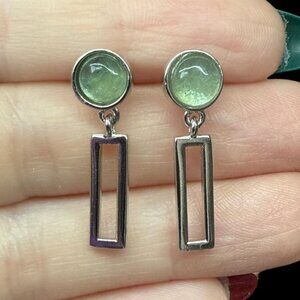 Earrings Green Lucky Jade vintage style dangle jewelry gemstone fashion gift new